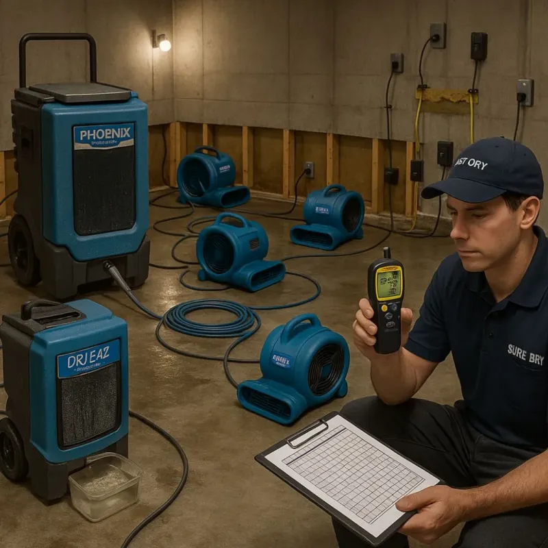 Structural Drying and Dehumidification process in Genoa, OH